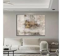 Pintura al óleo abstracta de estilo retro gris, obra de arte moderna enmarcada para decoración del hogar, arte de pared para sala de estar (70 x 120 cm (28 x 43 pulgadas), marco negro)