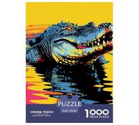 Pintura al óleo Cocodrilo Puzzle 1000 Piezas, Diversión Rompecabezas De Bricolaje, Entretenimiento Creativo, Puzzles Gift, para Adultos Y Niños A Partir De 12 Años 70x50cm/1000pcs
