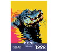 Pintura al óleo Cocodrilo Rompecabezas Imposible,desafío para Adultos Entretenimiento Creativo 1000 Piezas Obra De Arte De Juego De para Adultos Y Niños Mayores De 12 Años 70x50cm/1000pcs