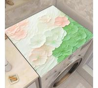 Pintura Al óLeo Con DiseñO Floral,Almohadilla Protector Para Lavadora Y Secadora,Antideslizante,Secado RáPido,Funda Lavadora,Ideal Para Cocina,Refrigerador,BañO Lavadero,Cover (Color 4,50 x50 cm)