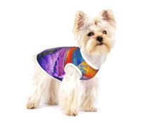 Pintura al óleo con estampado de lavanda para perros pequeños, chaleco para mascotas, camiseta sin mangas de algodón suave transpirable para cachorros y gatos
