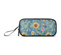 Pintura al óleo con girasoles retro amarillos de nailon para adolescentes, estuche de gran capacidad para adolescentes y niñas, papelería para enfermeras de la escuela preparada
