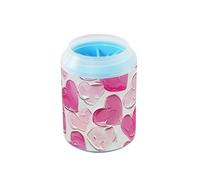 Pintura al óleo con rosa Valentine Love reutilizable para pies de mascotas con cepillo de masaje suave, suministros de aseo para perros y gatos pequeños y medianos