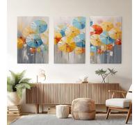 Pintura Al Óleo Cuadro Sobre Lienzo Paraguas Abstracto Y Colorido, Impresión en Lienzo Cuadros Decoracion Cocina (Sin Marco), Carteles Artísticos Grandes para Dormitorio Salón Entrada 40x60cmx3