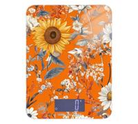 Pintura al óleo de girasoles amarillos retro para hacer jabón, báscula de alimentos, 5 kg/5 g, báscula pequeña, cocina con 4 unidades para freír, perder peso, hornear (pilas no incluidas)