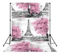Pintura al óleo de la Torre Eiffel de París, fondo de fotos impreso, tela mate sin costuras para sesiones de fotos, pancarta de pared de estudio profesional