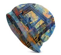 Pintura al óleo de London Tower Bridge Beanie Hat para Hombres y Mujeres Winter Warm Hats Black