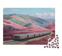 Pintura al óleo de un Tren de Lujo Peruano,Rompecabezas para Adultos 1000pcs (75x50cm),Juegos De Desafío De