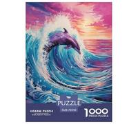 Pintura al óleo delfín Rompecabezas Imposible,desafío for Adults Juego EduGatoivo 1000 Piezas Obra De Arte De Juego De para Adultos Y Niños 70x50cm/1000pcs