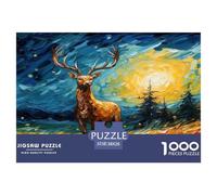 Pintura al óleo Elk 1000 Piezas Impresionante Puzzle A Partir De 14 Años Inteligencia Juguete Regalo Creativo para La Relajación Desafíos Extra Divertidos EduGatoivo 38x26cm/1000pcs
