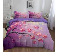 Pintura Al óLeo Funda Nórdica Cama 135/150 Flores Y Plantas Juego de Funda de Edredón Microfibra 240x220 cm y Fundas de Almohada 50x75 cm Muy Suave y Transpirable