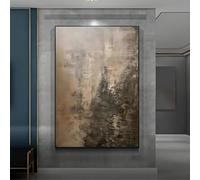 Pintura al óleo moderna Wabi-Sabi, obra de arte duradera, texturizada, decorativa, para sala de estar, dormitorio y oficina, 90 x 140 cm (36 x 55 pulgadas) con marco negro.