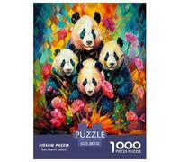 Pintura al óleo Panda 1000 Piezas Rompecabezas Familiar A Partir De 14 Años Inteligencia Juguete Regalo Creativo para La Relajación Desafíos Extra Divertidos EduGatoivo 52x38cm/1000p