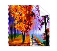 Pintura al óleo para otoño, árbol rojo, hojas de carretera, paisaje, ilustración, patrón de gafas, paño de limpieza, regalo para teléfono, limpiador de pantalla, 5 piezas