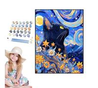 Pintura al óleo por números, lienzo pintado a mano, kit de pintura acrílica, gato