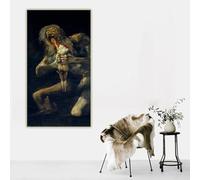 Pintura al óleo sobre lienzo de Saturno devorando a su hijo de Francisco Goya, póster, imagen de pared, fondo, decoración del hogar, 30 x 50 cm, sin marco