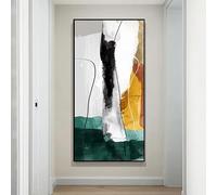 Pintura al óleo sobre lienzo, decoración de pared moderna para sala de estar, arte de pared abstracto de estilo moderno, imagen de decoración de interiores (70 x 140 cm (28 x 55 pulgadas))