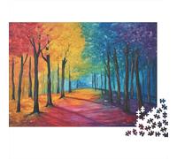 Pintura al óLeo Style Colorido Bosque Rompecabezas Puzzle,1000pcs (75x50cm) Adulto Juego EduGatoivo Decoración del Hogar