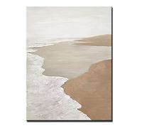 Pintura Al Oleo, Textura Blanca, Olas del Mar, Paisaje De Playa, Abstracto, Moderno, Sin Marco, Pinturas Al Óleo Pintadas A Mano sobre Lienzo para Pared Familiar, Sala De Estar, Comedor, DEC