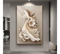 Pintura artística 3D en arenisca, escultura mural de pez grande, diseño bohemio sin marco, arte de pared creativo para sala de estar, dormitorio, entrada y pasillo(C,50 * 70CM)