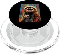 Pintura artística Abstracta de Perezoso riendo Vibrante PopSockets PopGrip para MagSafe