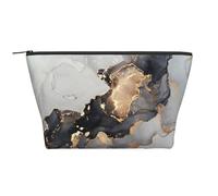 Pintura artística negra y Dorada., Bolsa de artículos de tocador Bolsa de Maquillaje Bolsa de cosméticos Bolsa de artículos de tocador de Viaje portátil