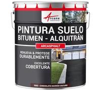 Pintura bituminosa y de alquitrán: resina de suelo para asfalto - 15 kg (hasta 30 m² en 2 capas) Chocolate Marrón Oscuro - ARCANE INDUSTRIES
