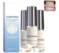 Pintura blanqueadora dental, pulidor blanqueador dental natural, blanquea y pule los dientes en minutos, para dientes blancos y brillantes, fórmula suave, portátil y fácil de usar (3 Piezas)