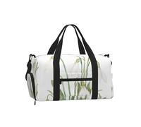 Pintura botánica en Acuarela de Flor de Campanilla Blanca,Bolso Deportivo Bandolera de Mano, Bolsa de Deporte, Bolsa de Viaje de Gran Capacidad para Mujeres y Hombres.