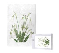 Pintura botánica en Acuarela de Flor de Campanilla Blanca, Juego de Rompecabezas para Adultos de 1000 Piezas, Rompecabezas desafiantes.