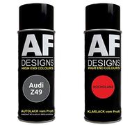 Pintura Bote Spray Kit compatible con Audi Z49 Galvano Llantas Gris Met Pintura Base Barniz Claro 400ml