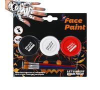 Pintura corporal para adultos - Crema de maquillaje lavable en 3 colores, kit de arte facial soluble en agua, herramientas creativas para pintar la piel, accesorios de disfraces de vacaciones |