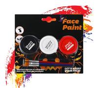 Pintura corporal para adultos, herramientas de pintura facial soluble en agua, pintura facial de 3 colores, para cosplay, disfraces, eventos deportivos, niños, adultos, esqueleto de