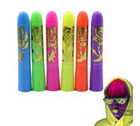 Pintura Corporal Que en la Oscuridad | 6 Piezas Pintura Brillo en la Oscuridad para Piel - Pluma de Purpurina Lavable Larga Duración para Cosplay Festivales Discotecas Fiestas Eventos de Halloween Tem