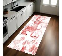 Pintura De Acuarela Alfombras y Tapetes de Cocina Caballo Rosa 50 x 140 cm Antideslizantes y Lavables para Cocina, Pasillo, Salón y Dormitorio