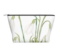 Pintura De Acuarela Botánica De Flor De Campanilla Blanca, Bolsa de artículos de tocador Bolsa de Maquillaje Bolsa de cosméticos Bolsa de artículos de tocador de Viaje portátil