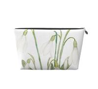 Pintura De Acuarela Botánica De Flor De Campanilla Blanca, Bolsa de artículos de tocador Bolsa de Maquillaje Bolsa de cosméticos Bolsa de artículos de tocador de Viaje portátil
