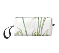 Pintura De Acuarela Botánica De Flor De Campanilla Blanca, Bolsa de Maquillaje Bolsa de cosméticos Bolsa de artículos de tocador de Viaje portátil Bolsa de Maquillaje