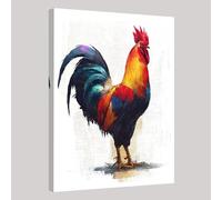 Pintura De Acuarela Impresión decorativa en lienzo Pintura al óleo de un gallo 40 x 30 cm cuadro para pared moderna en dormitorio salón cocina baño