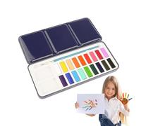 Pintura de Acuarela Lavable para Niños y Niñas Estuche metálico portátil
