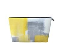 Pintura De Arte Abstracto Gris Y Amarillo, Bolsa de artículos de tocador Bolsa de Maquillaje Bolsa de cosméticos Bolsa de artículos de tocador de Viaje portátil