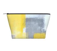 Pintura De Arte Abstracto Gris Y Amarillo, Bolsa de artículos de tocador Bolsa de Maquillaje Bolsa de cosméticos Bolsa de artículos de tocador de Viaje portátil