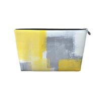 Pintura De Arte Abstracto Gris Y Amarillo, Bolsa de artículos de tocador Bolsa de Maquillaje Bolsa de cosméticos Bolsa de artículos de tocador de Viaje portátil