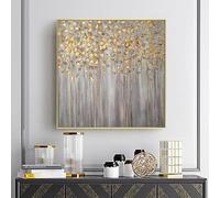 Pintura De Arte De Pared Grande Árbol Abstracto De La Vida Lámina De Oro Pinturas Al Óleo Sobre Lienzo Obra De Arte Gris Moderna Sin Marco para Sala De Estar Dormitorio Decoración Del Hogar 150