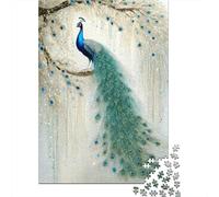 Pintura de Arte de Pavo 1000 Piezas Papel Ecológico Rompecabezas De Bricolaje Entusiastas De Jigsaw Senior Entrenamiento Cerebral Descompresión Regalos 70x50cm/1000pcs