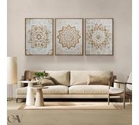 Pintura de arte mural árabe musulmán, póster de lienzo islámico para el Eid al-Adha, para sala de estar, dormitorio, oficina, decoración del hogar (35 x 50 cm, 3 unidades)