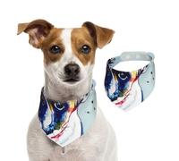 Pintura de Bulldog francés,Pañuelos de algodón para Perros, Bufandas Ajustables para Mascotas,M