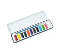 Pintura de color de agua lavable | Pintura de acuarela para niños | Bloque de acuarela de 12 colores Perfecto para la caja de metal para niños incluye suministros de arte portátiles resistentes a la d