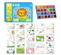 Pintura de dedos: almohadilla de tinta lavable de , juegos de herramientas de pintura artística para aula, hogar, escuela, fiesta, decoración para bebés y niños pequeños