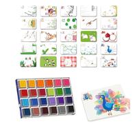 Pintura de dedos para niños pequeños de 1 a 3 años, almohadilla de tinta de lavable | Suministros de dibujo para decoración de cerámica, escuela, aula, hogar, fiesta, niños pequeños